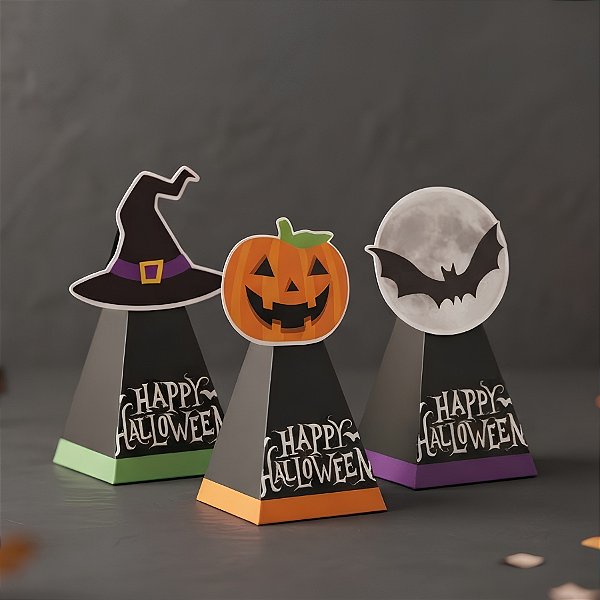 Caixa Cone com Aplique Noite do Terror Halloween 8 Unidades - Cromus - Rizzo