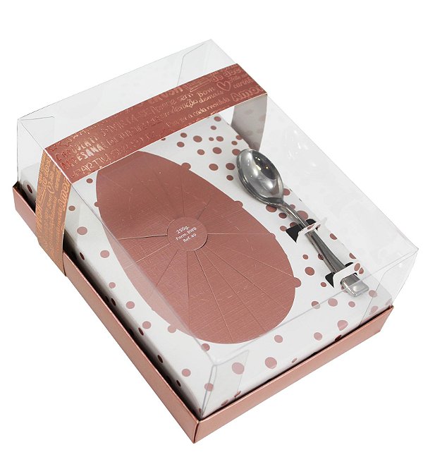 Caixa Ovo de Colher de 250g - Classic Rose Gold Cód 2212 - 05 unidades - Ideia Embalagens - Rizzo Embalagens