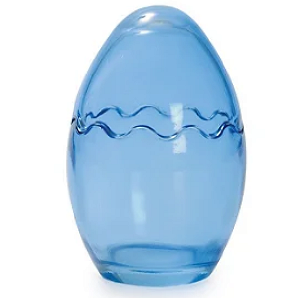 Ovo de Vidro Azul P - 9cm x 6cm - Cromus Páscoa - Rizzo Embalagens