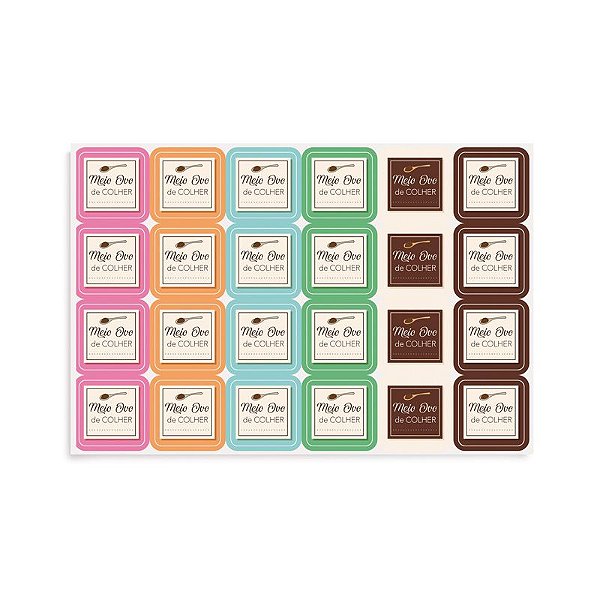 Cartela Adesiva Chocolatier Meio Ovo - 02 unidades - Cromus Páscoa - Rizzo