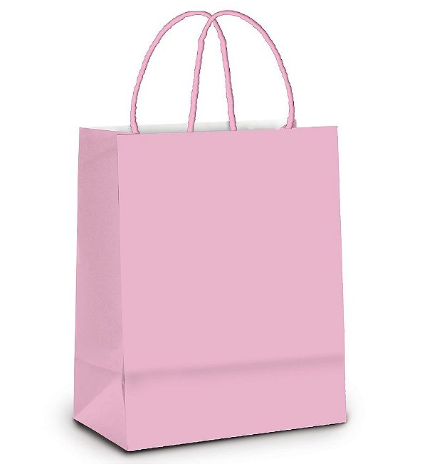 Sacola de Papel G 32x26,5x13cm - Rosa Bebê - 10 unidades - Cromus - Rizzo