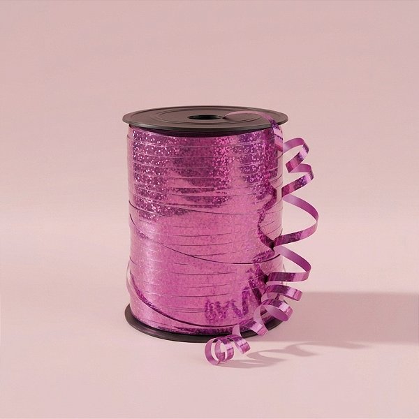 Fitilho Decorativo 200m - Holográfico Pink - 1 unidade - Rizzo