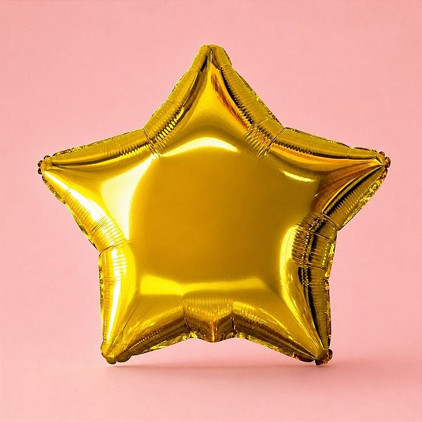 Balão de Festa Metalizado 5" 13,2x15cm - Estrela Dourada - 6 unidades - Rizzo