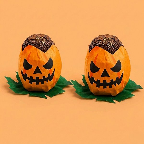Forminha Para Doces Finos - Abóbora de Halloween - 4,5cm - 24 unidades - Piffer - Rizzo