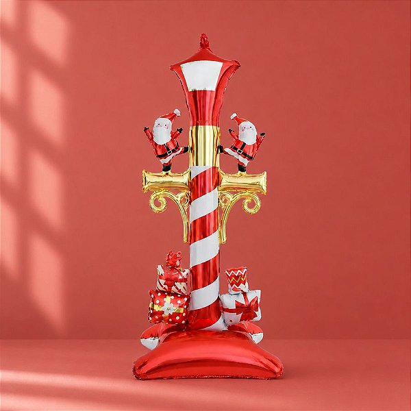 Balão de Festa Microfoil - Poste Natalino - 150x61cm  - 1 unidade - Rizzo