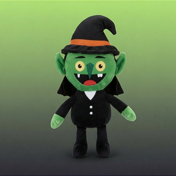 Vampiro Bruxo de Pelúcia - Verde - 13x30x6cm - Halloween - 1 unidade - Rizzo