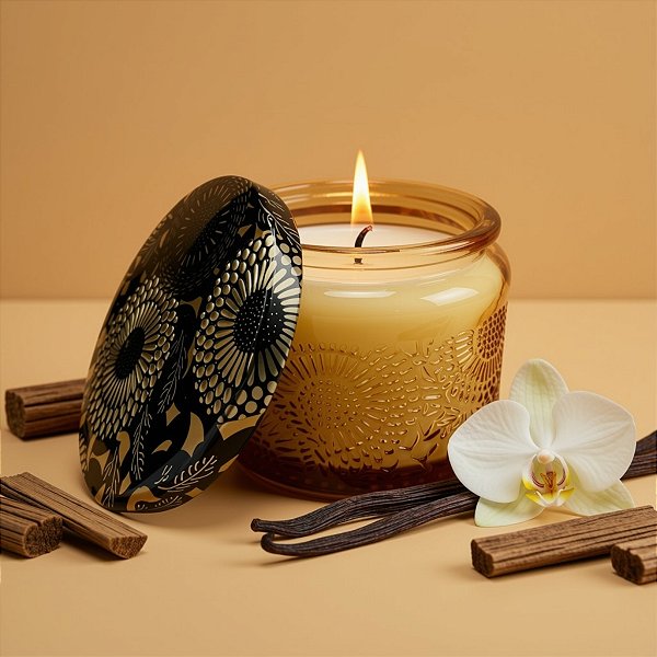 Vela Aromática de Luxo - Âmbar Imperial - 90g - 1 unidade - Rizzo