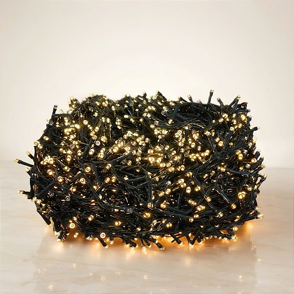 Cordão de LED Luz Branca Quente com Fio Verde 2000 Leds - 80m Bivolt - 1 unidade - Cromus - Rizzo