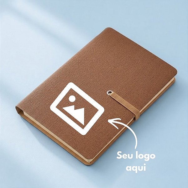 Mini Caderno Capa Mole com Sticky Notes Personalize com Logo - Marrom - 14,3x10cm - 1 unidade - Rizzo