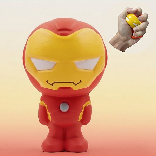 Brinquedo Squish Borracha - Homem de Ferro - Marvel - 6x9x5cm - 1 unidade - Disney Original - Rizzo