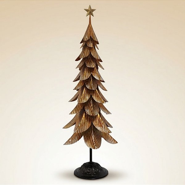 Árvore de Natal de Ferro - Dourado Nevado  - 30x95x30cm - 1 unidade - Rizzo