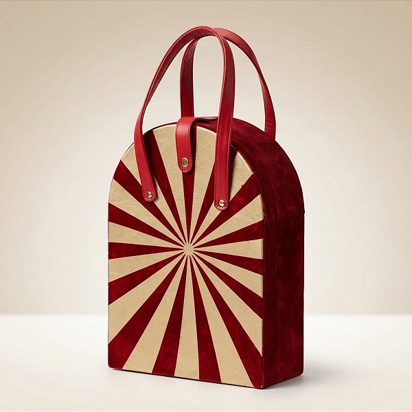 Bolsa de Natal com Fecho - Espiral Vermelho e Ouro - 24x33x11cm - 1 unidade - Cromus - Rizzo