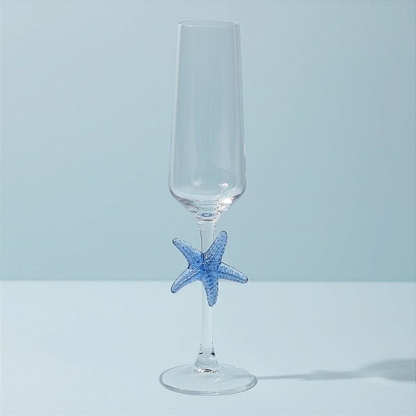 Taça de Vidro Espumante - Estrela do Mar - Azul - 185ml - 1 unidade - Cromus - Rizzo