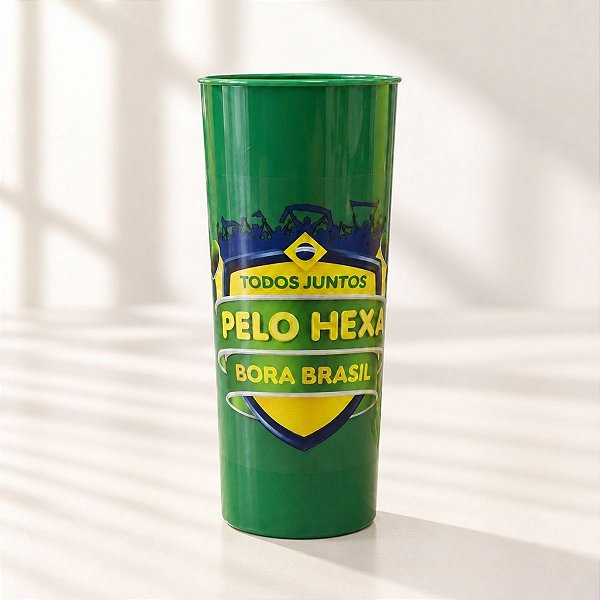 Copo Long Drink Acrílico Copa do Mundo - Brasil - Verde - 300ml - 1 unidade - Rizzo
