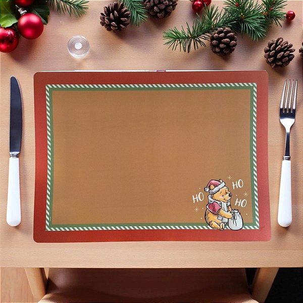 Jogo Americano - Natal Ursinho Pooh - 46x33cm - Disney Original - 1 unidade - Cromus - Rizzo
