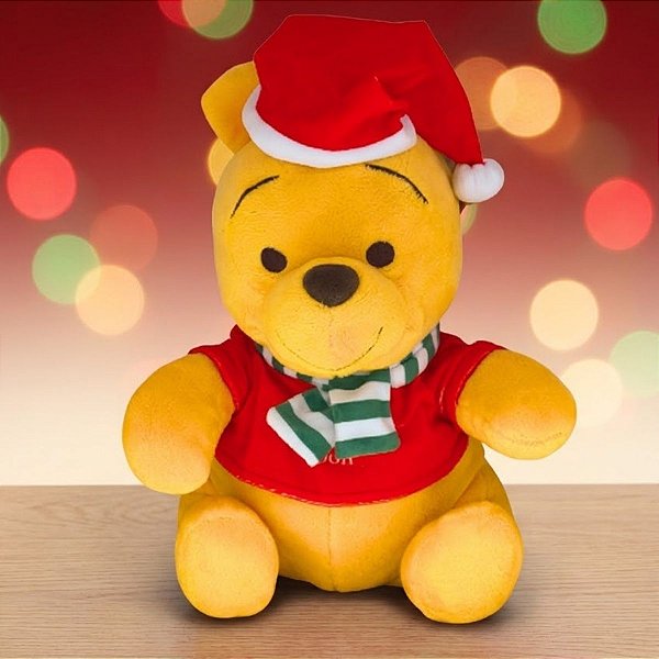 Pelúcia Ursinho Pooh de Natal - 35cm - Disney Original - 1 unidade - Cromus - Rizzo