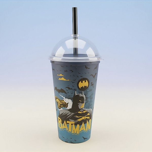 Copo Shake Batman - Azul - 500ml - 1 unidade - Plasútil - Rizzo