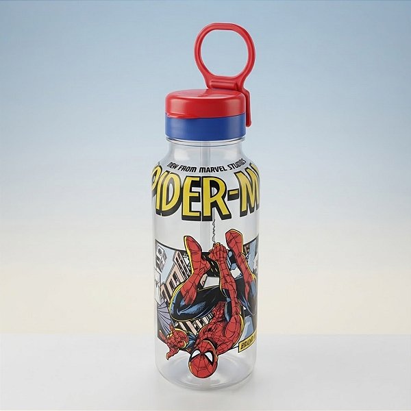 Garrafa de Plástico com Alça - Homem Aranha - 600ml - 1 unidade - Disney Original - Rizzo