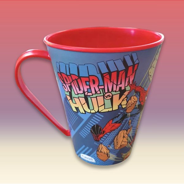 Caneca de Plástico Homem Aranha vs Hulk - 360ml - 1 unidade - Disney Original - Rizzo