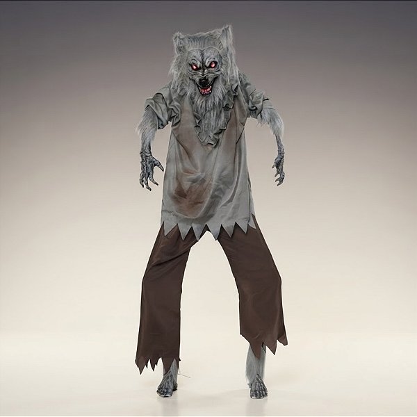 Enfeite Decorativo De Halloween Com Som, Luz e Movimento - Lobisomen Zygar - 1,84m - 1 unidade - Cromus - Rizzo