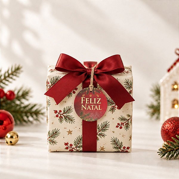 Tag Redonda Decorativa de Natal com Sisal - Feliz Natal - Vermelho - 5x5cm - 10 unidades - Rizzo