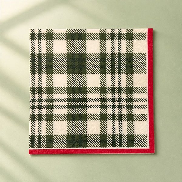 Guardanapo de Papel Natalino - Xadrez Verde - 32,5x32,5cm - 20 unidades - Cromus - Rizzo