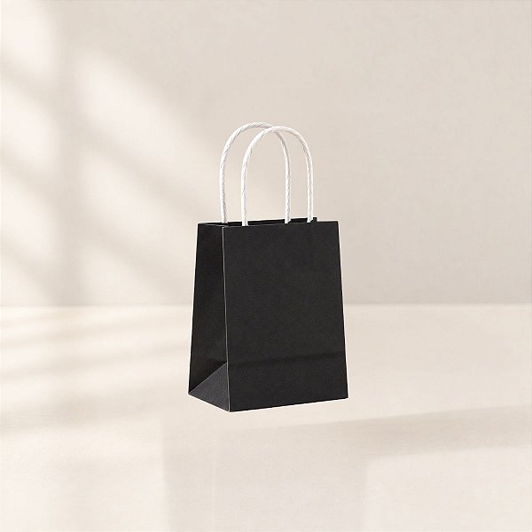 Sacola de Papel Mini - Preto - 11x8x4cm - 10 unidades - Cromus - Rizzo