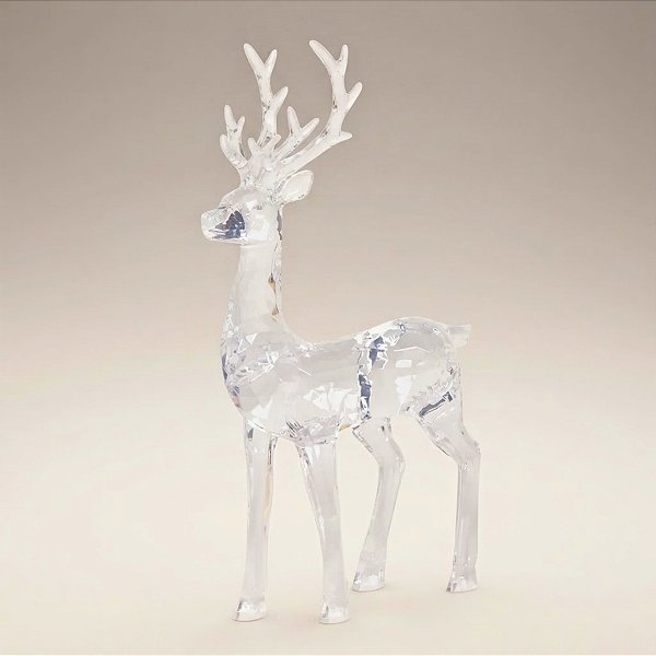 Enfeite Decorativo de Natal - Rena Cristal em Pé - 18x34x6cm - 1 unidade - Cromus - Rizzo