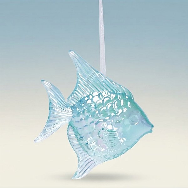 Enfeite Decorativo para Pendurar - Peixe Azul - 9x10x1,5cm - 1 unidade - Cromus - Rizzo