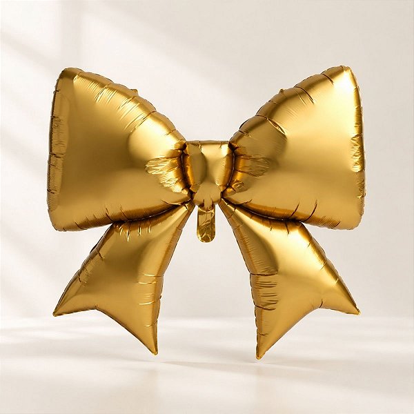 Balão de Festa Microfoil - Laço Dourado - 98x75cm - 1 unidade - Rizzo