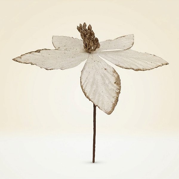 Poinsétia Decorativa - Creme - 21x25x21cm - 1 unidade - Cromus - Rizzo
