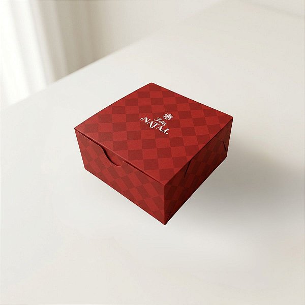 Caixa para 4 Doces - Natal Origem - Vermelho - 9x9cm - 10 unidades - Regina - Rizzo