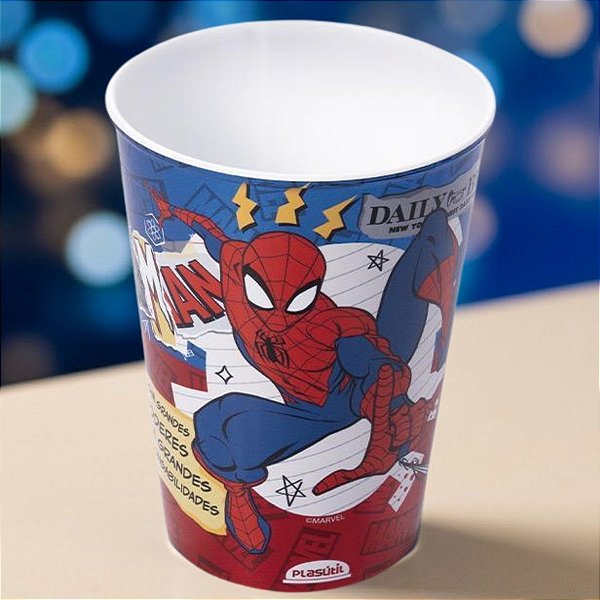 Copo de Plástico Homem Aranha - Mod. 2 - 320ml - Disney Original - 1 unidade - Plasútil - Rizzo