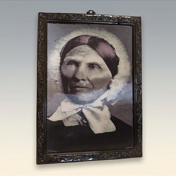 Enfeite Decorativo de Halloween - Quadro Holográfico Velha/Zumbi - 34x47cm - 1 unidade - Rizzo