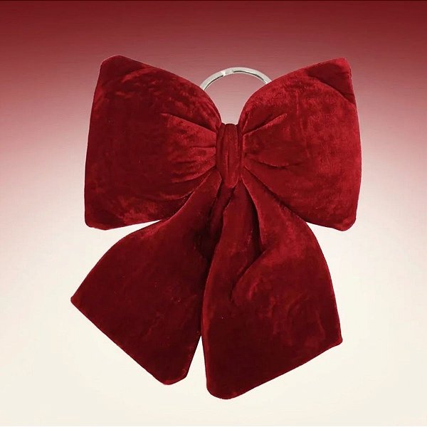 Laço Decorativo de Veludo Vinho - 28x22cm - 1 unidade - Rizzo