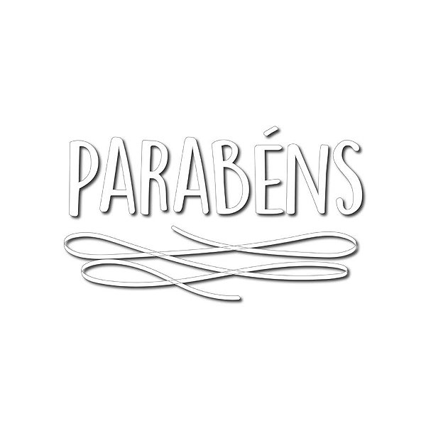 Transfer Para Balão Lettering Branco - Parabéns - 01 Unidade - Rizzo