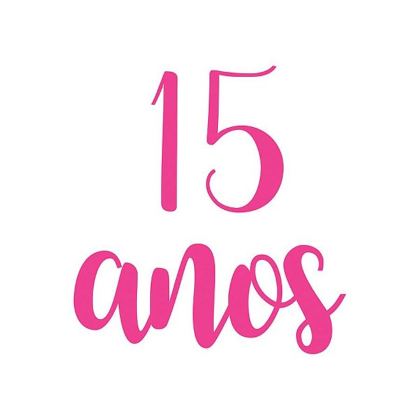 Transfer Para Balão Lettering Pink P 22x18cm - 15 Anos - 01 Unidade - Rizzo
