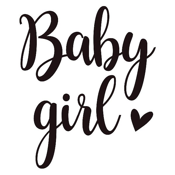 Transfer Para Balão Lettering Preto - Baby Girl - 01 Unidade - Cromus Balloons - Rizzo Balões