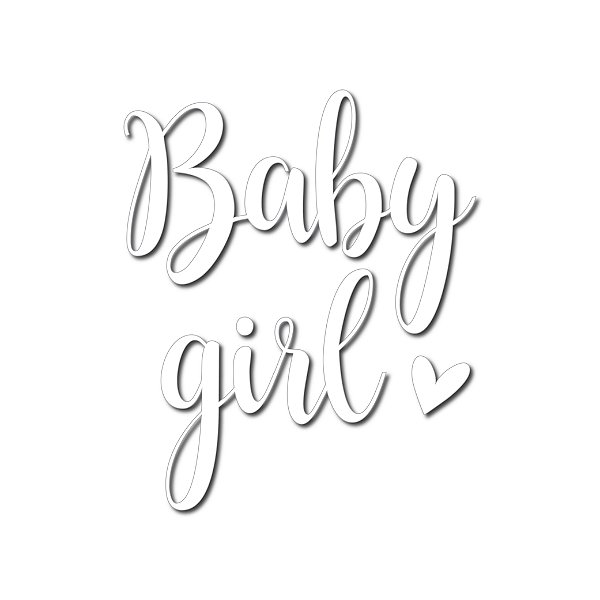 Transfer Para Balão Lettering Branco - Baby Girl - 01 Unidade - Rizzo