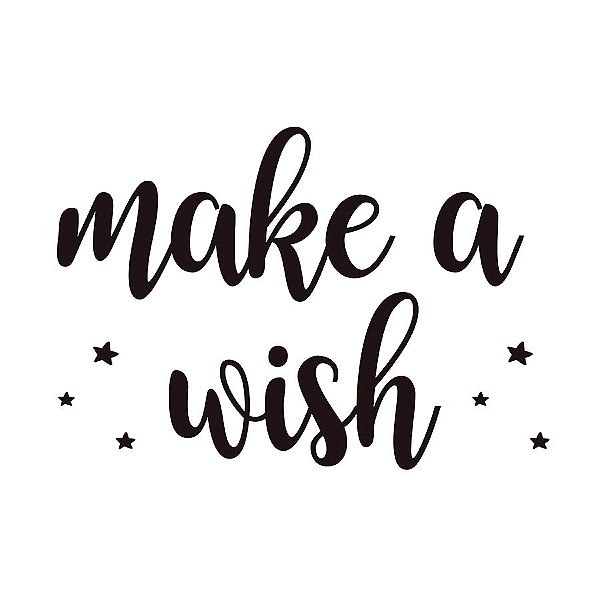 Transfer Para Balão Lettering Preto - Make a Wish - 01 Unidade - Cromus Balloons - Rizzo Balões