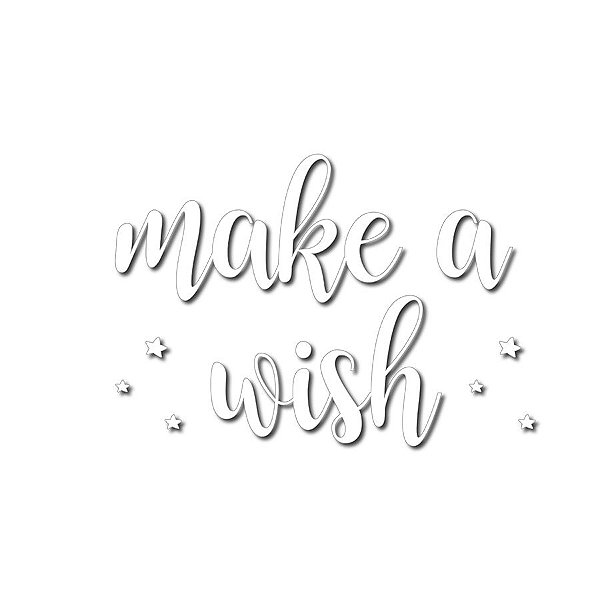 Transfer Para Balão Lettering Branco - Make a Wish - 01 Unidade - Cromus Balloons - Rizzo Balões
