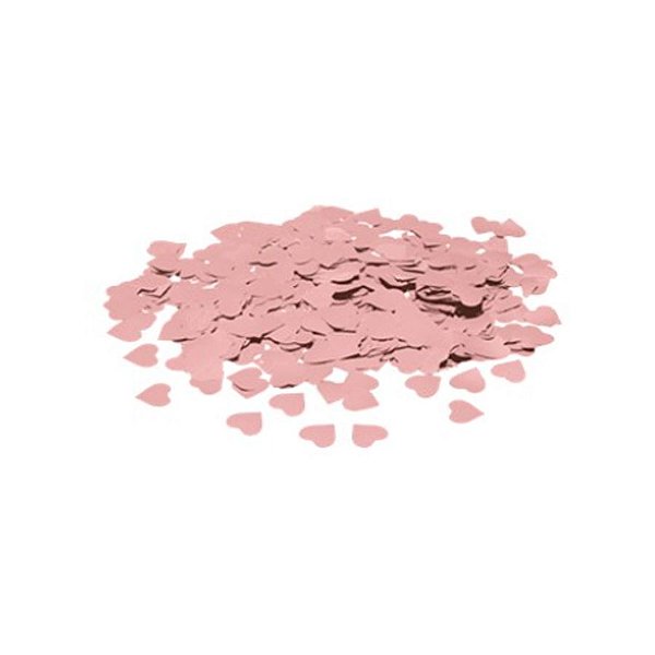 Confete Metálico Coração para Balão Pacote com 100g 2cm - Rose - 01 Unidade - Cromus Balloons - Rizzo Balões