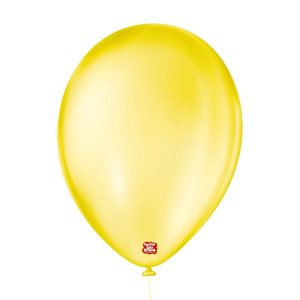 Balão de Festa Látex Cristal - Amarelo Canário - Balões São Roque - Rizzo