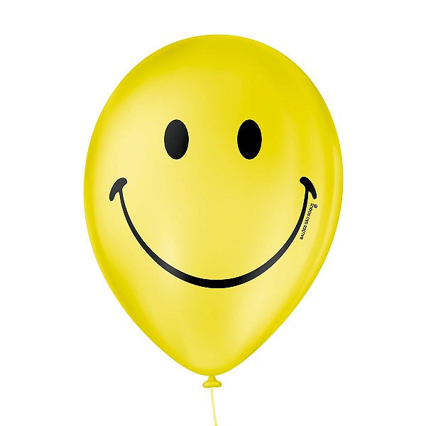 Balão de Festa Decorado Smile - Sortido 9" 23cm - 25 Unidades - Balões São Roque - Rizzo Balões