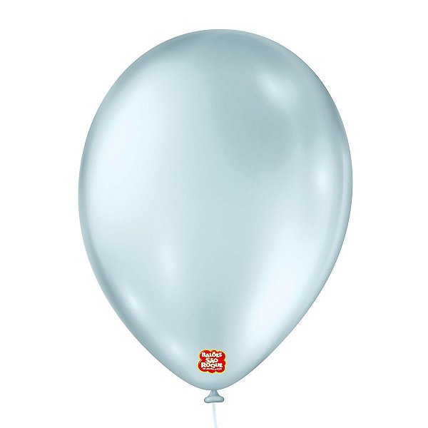Balão de Festa Látex Perolado - Azul Claro - 50 Unidades - Balões São Roque - Rizzo Balões