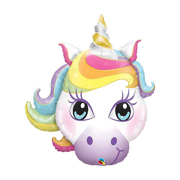 Balão de Festa Microfoil 38" 96cm - Unicórnio Mágico - 01 Unidade - Qualatex - Rizzo Balões