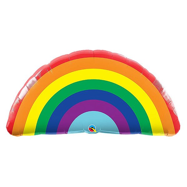 Balão de Festa Microfoil 36" 90cm - Arco-íris Brilhantes - 01 Unidade - Qualatex - Rizzo Balões