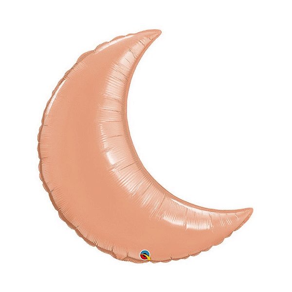 Balão de Festa Microfoil 35" 89cm - Lua Crescente Rose Gold Metálico - 01 Unidade - Qualatex - Rizzo Balões