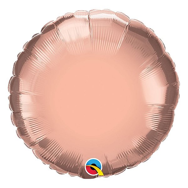 Balão de Festa Microfoil 18" 45cm - Redondo Rose Gold Metalizado - 01 Unidade - Qualatex - Rizzo Balões