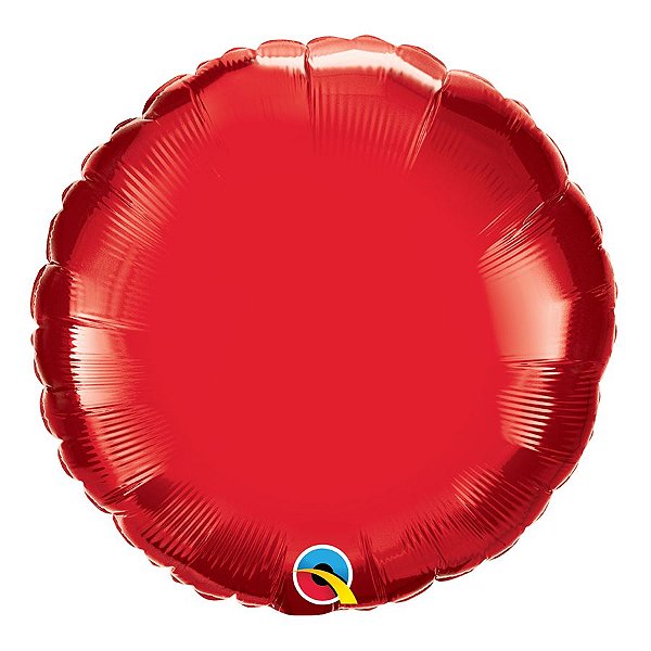 Balão de Festa Microfoil 18" 45cm - Redondo Vermelho Rubi - 01 Unidade - Qualatex - Rizzo Balões